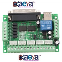 OkaeYa 5 Axis CNC Interface Adapter Breakout Board For Stepper Motor Driver Mach3 + USB Cable, mach3 CNC controller with Light Coupling